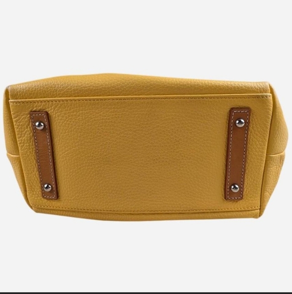 Dooney and Bourke yellow pebbled leather hobo bag flaws 2010s Preppy Dopamine - Picture 4 of 8